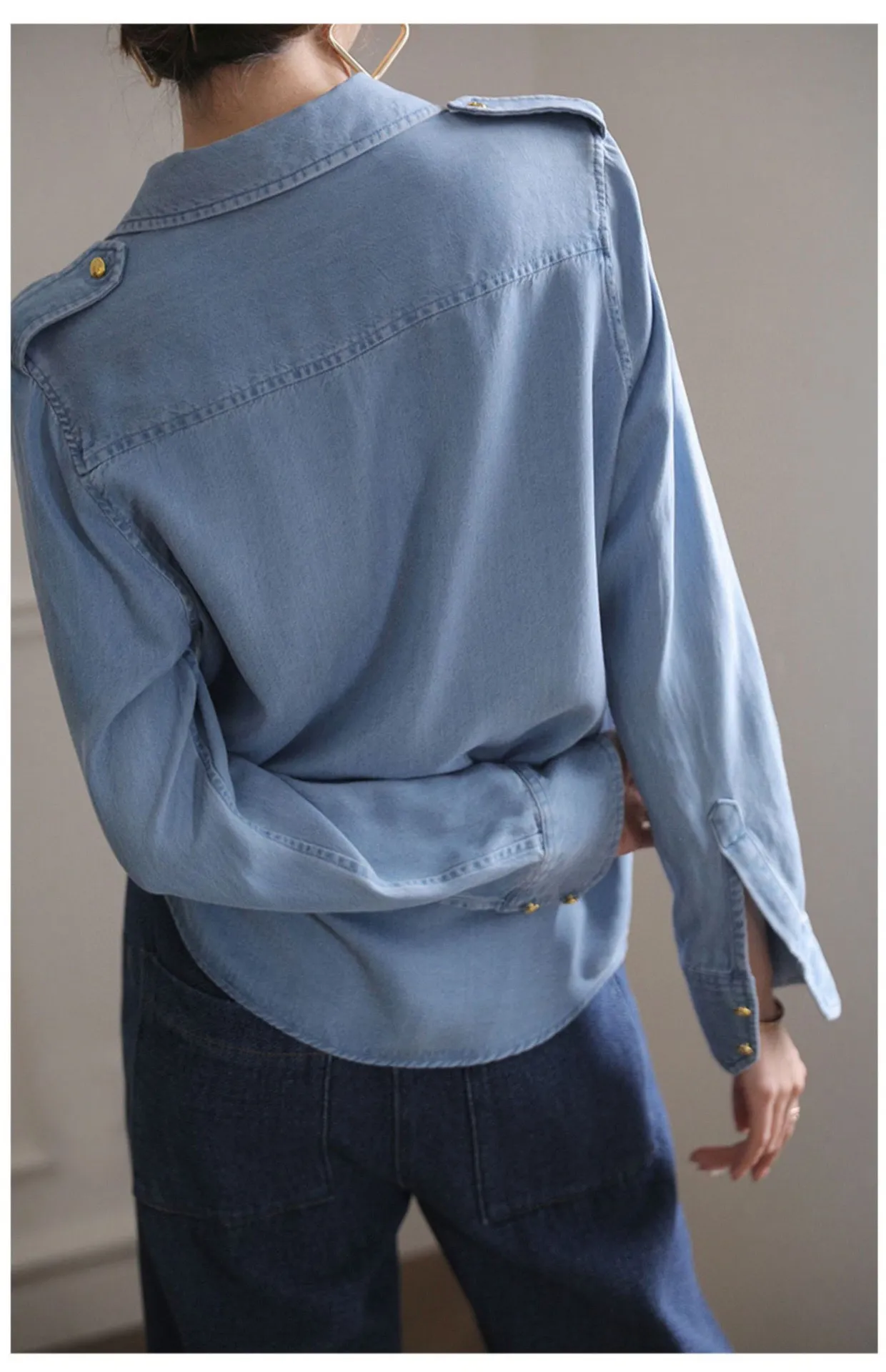 CEL  designer clothes women Women's Shirts polo shirt Spring shirt fashion business sleeve Kashi top-grade logo T-shirt Metal buckle casual shirt birthday gifts - Deanwangkt
