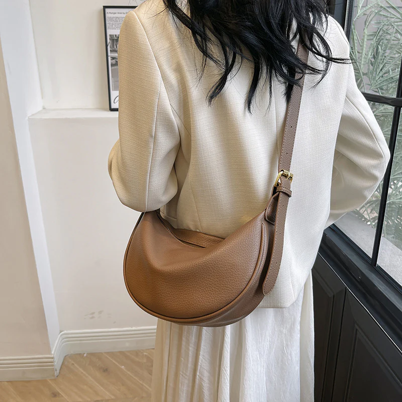 New Dumpling Bag Women's Shoulder Messenger Bag Ins Korean Style Casual All-Match Soft Leather PU Women's Bag Fashion - Deanwangkt