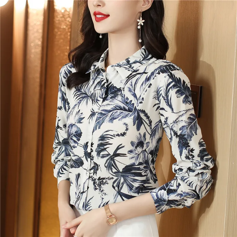 Fashion Plus Size Shirts Designer Tops Women's Lapel Runway Button Shirt Long Sleeve Spring Autumn Winter Office Ladies Printed Blouses Back to School Top - Deanwangkt