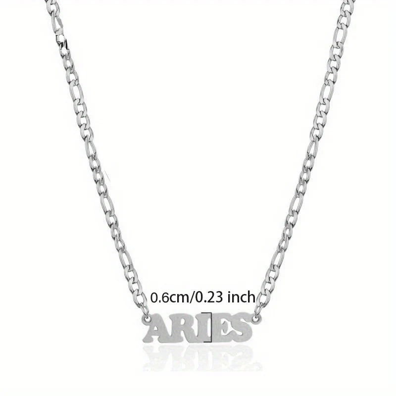 1pc Exquisite Stainless Steel Twelve Letter Pendant Necklace - Durable, Hypoallergenic, and Fashionable Jewelry Gift for Birthday and Special Occasions - Deanwangkt