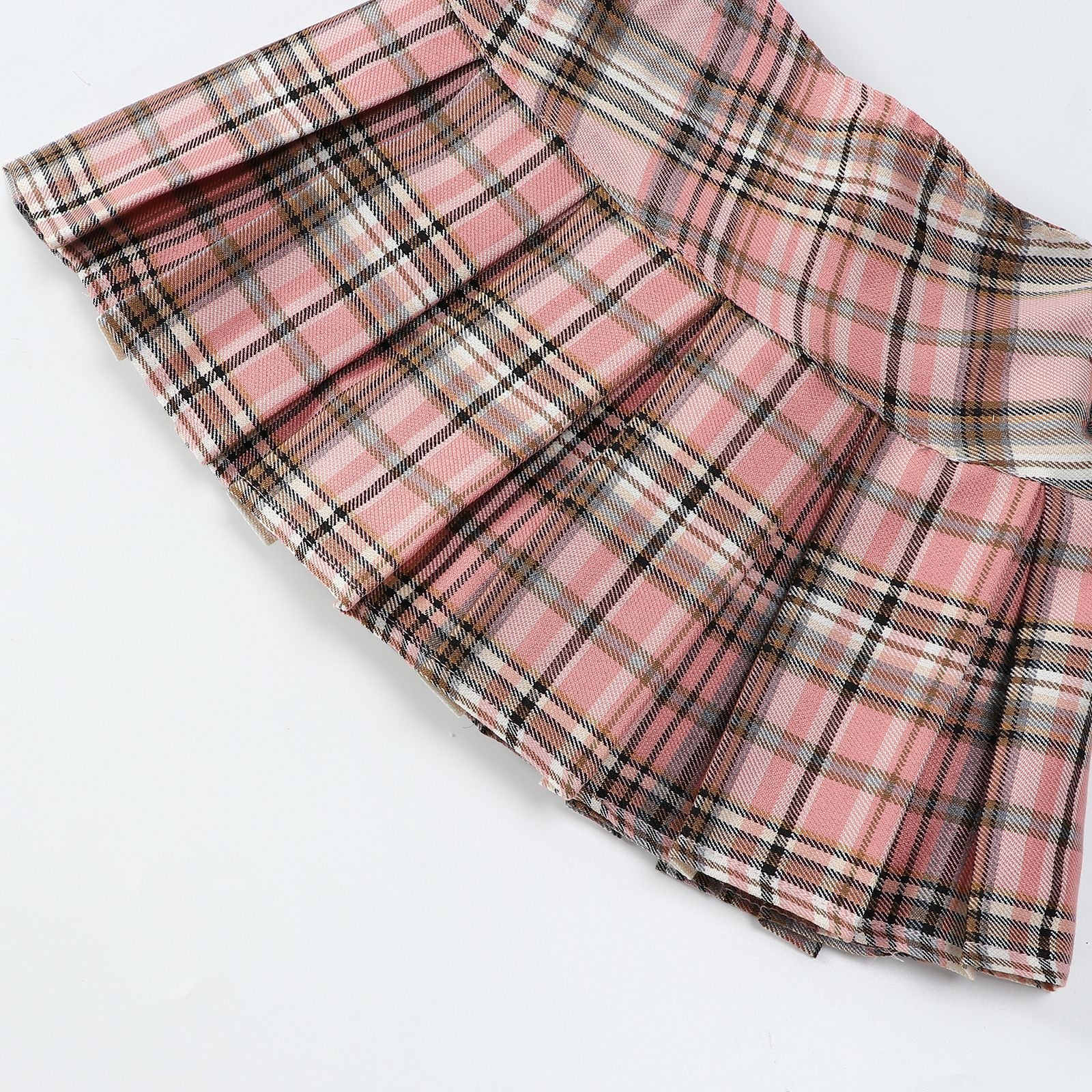 Girl's Miniskirt Children's Pleated Skirt A- Line Skirt Skirt Spring and Summer Preppy Style Performance Wear All-Matching Skirt Plaid - Deanwangkt