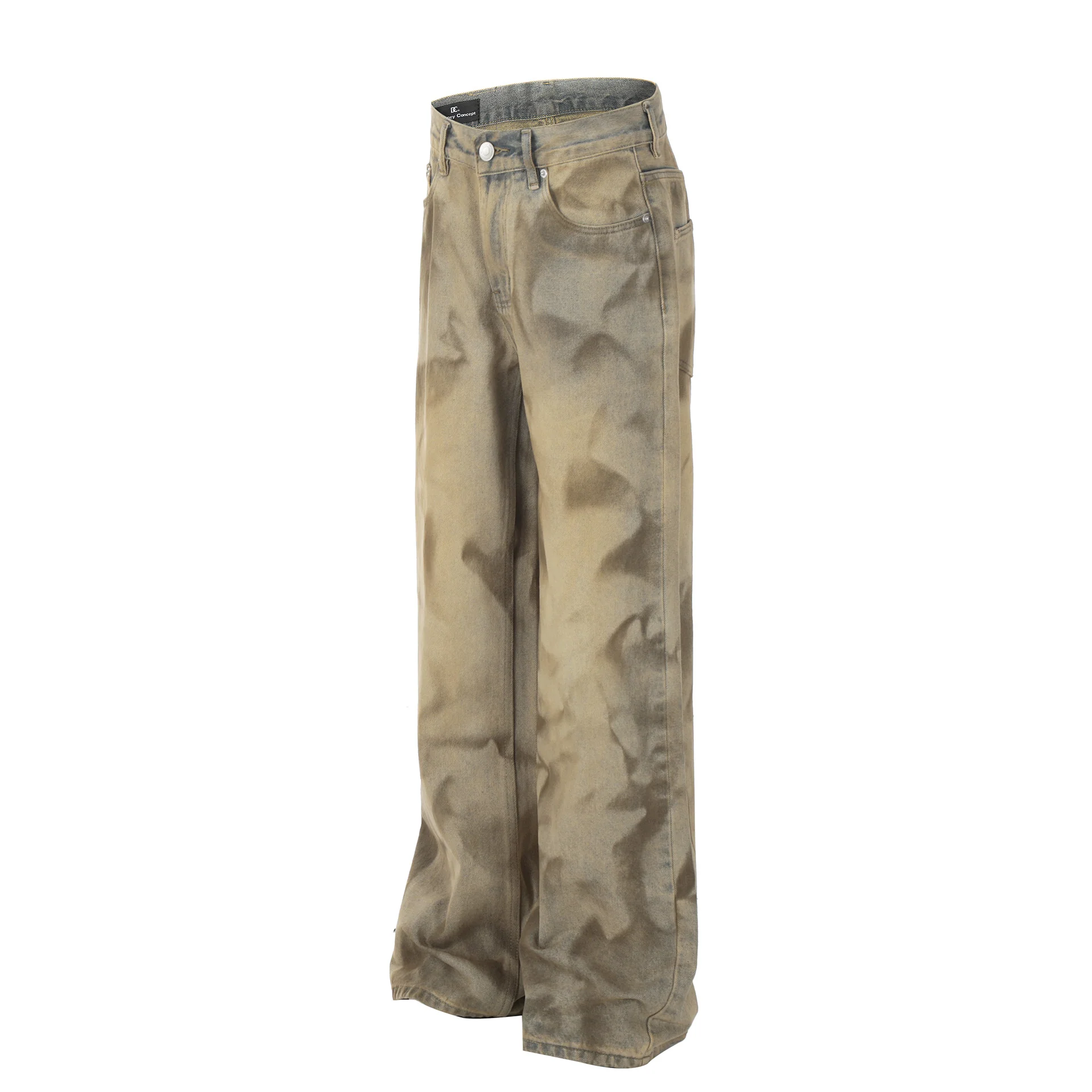 FX061 2025n retro popular trendy neutral water wash dirty old sense design high sense men's loose jeans - Deanwangkt