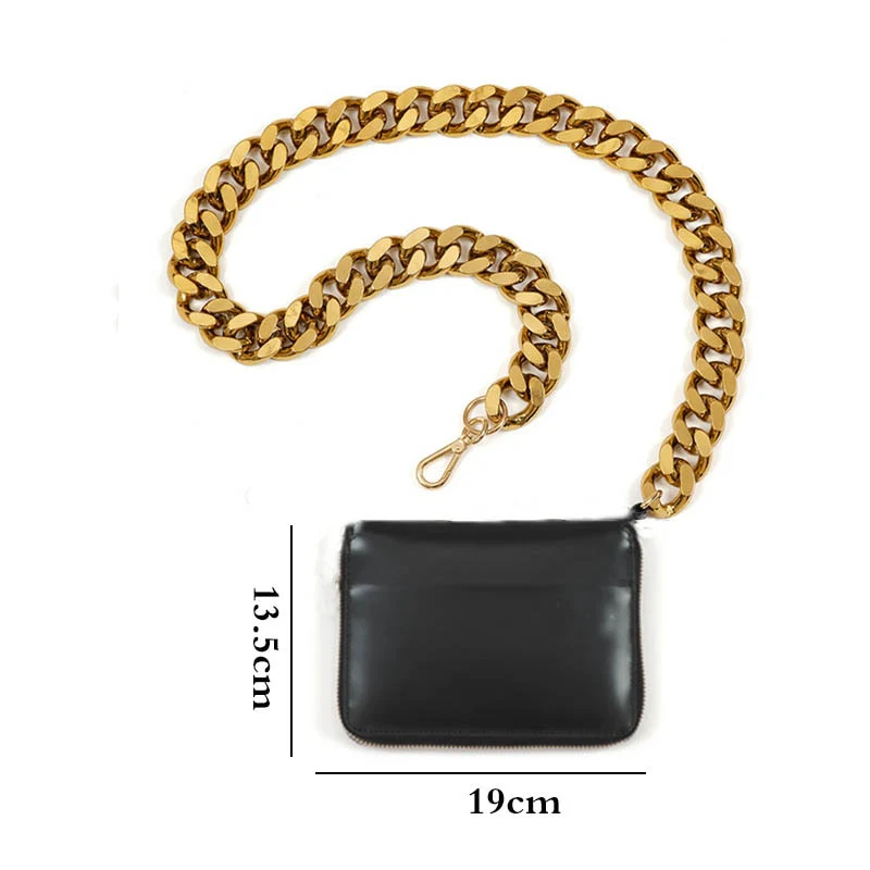 deanwangkt - Luxury Women Totes ins hot style thick metal chain shoulder bag bike wallet mini bag coin purse Fashion chest pack Strap Clutch - Deanwangkt