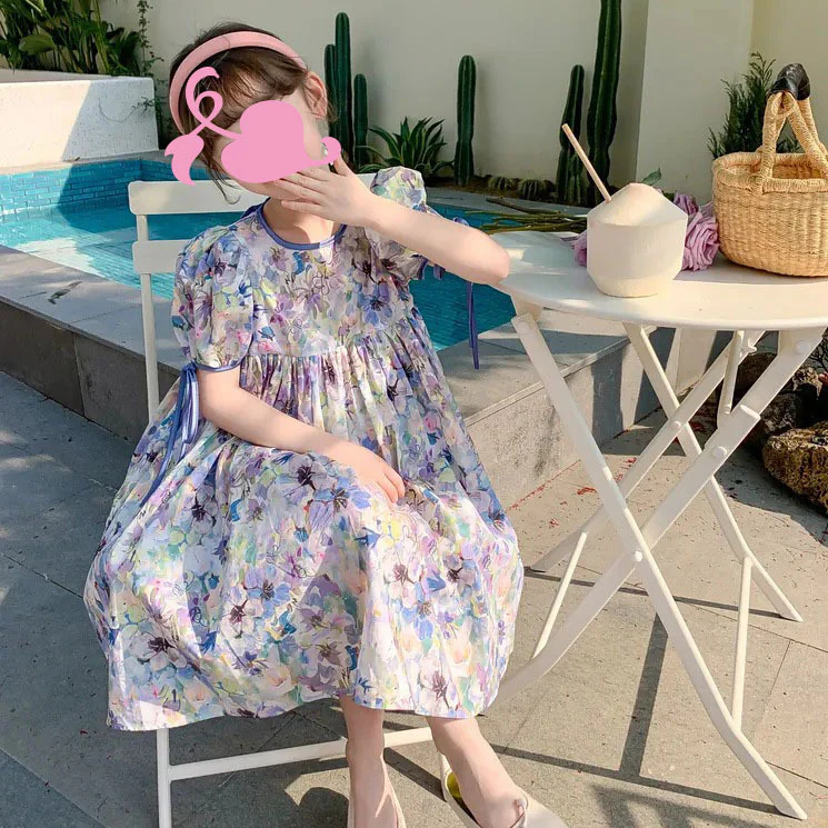 Girls' Dress Summer Dress  New Children's Children's Summer Clothing Spring Skirt Short Sleeve Outer Princess Dress Thin Fashion - Deanwangkt