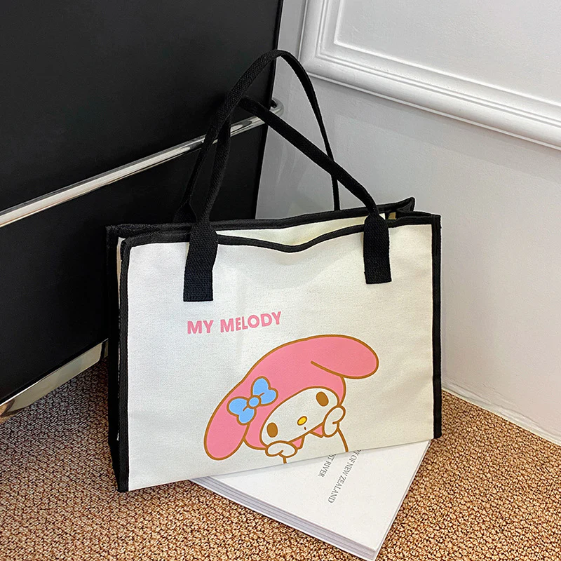 Cartoon Clow M Printed Canvas Bag Women's Sanrio Melody Shoulder Bag Fashion All-Match Underarm Tote Bag - Deanwangkt