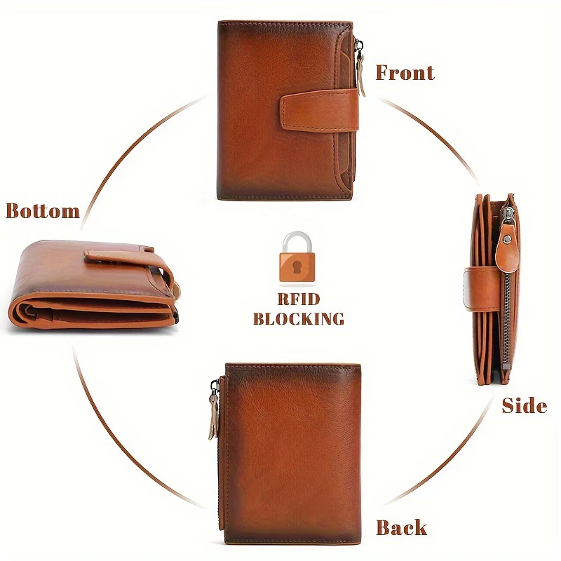 Premium Genuine Leather Bifold Wallet for Women - Sleek & Secure with RFID Blocking - Petite, Practical, and Perfect for Everyday Use - Deanwangkt