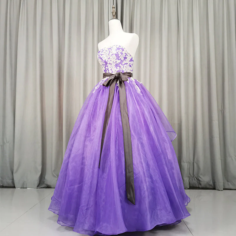 Solvbao Charming Handmade Organza Purple Sweet 16 Gown, Party Dress - Deanwangkt