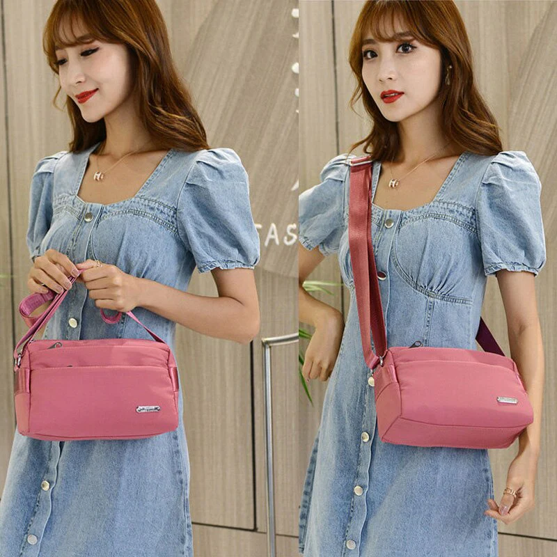 deanwangkt - Nylon Women Shoulder Bags Casual Female Handbags Solid Color Travel Crossbody Bag for Women Simple Ladies Wallet Retro Handbag - Deanwangkt