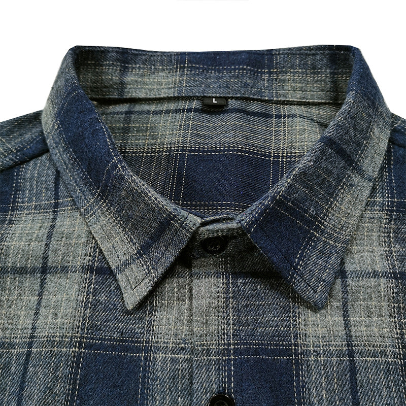 DEANWANGKT 2025 New men's loose flannel shirt men's autumn and winter  men's long-sleeved plaid casual shirt men's - Deanwangkt
