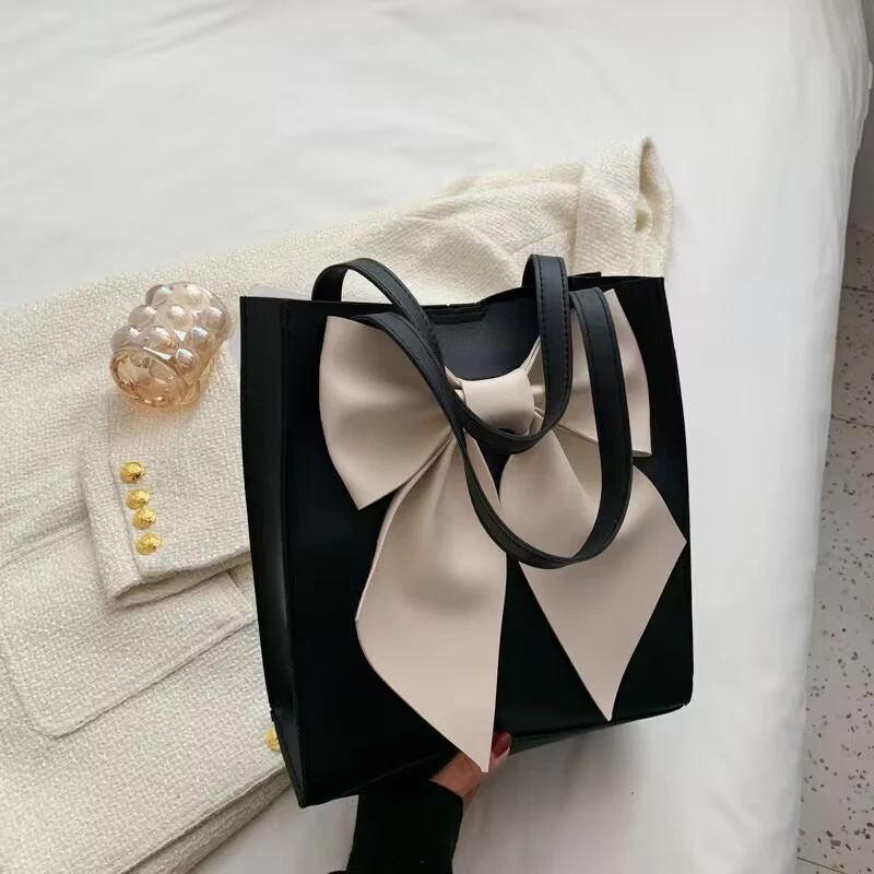 Large Capacity Bow Bag Women's  Stylish Good Texture Handbag Korean Style Versatile Ins Shoulder Tote Bag Fashion - Deanwangkt