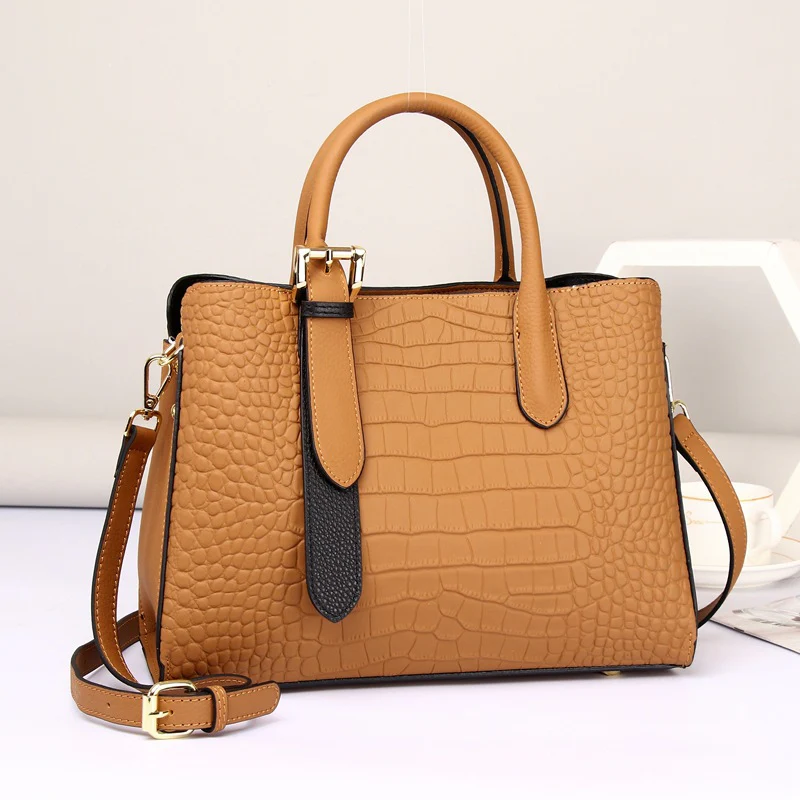 Fashion women's bag leather crocodile pattern Princess Diana bag  new messenger handbag simple and versatile shoulder bag 6058 - Deanwangkt