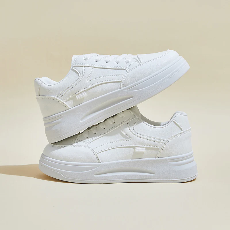 2025 spring white shoes new Korean version ins female students platform heightening board shoes casual shoes street shot CY6602 - Deanwangkt