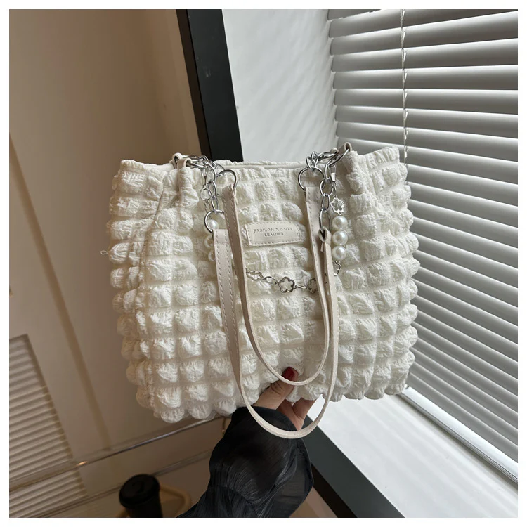 New Fashion Bubble Grid Portable Shoulder Large Capacity Tote Bag Women's Bag Support a Large Number of Wholesale Mixed Batch - Deanwangkt