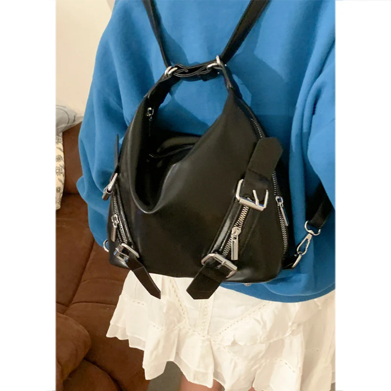 DEANWANGKT 2025 Korean niche design tote bag women's bag  trendy student leisure backpack large capacity shoulder bag - Deanwangkt