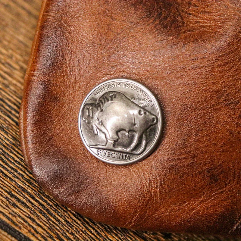 Premium Top Layer Cowhide Leather Mini Wallet - Timeless Retro Style, Chic & Compact, Secure Metal Clasp - Fashion-Forward Purse for Everyday Use - Deanwangkt