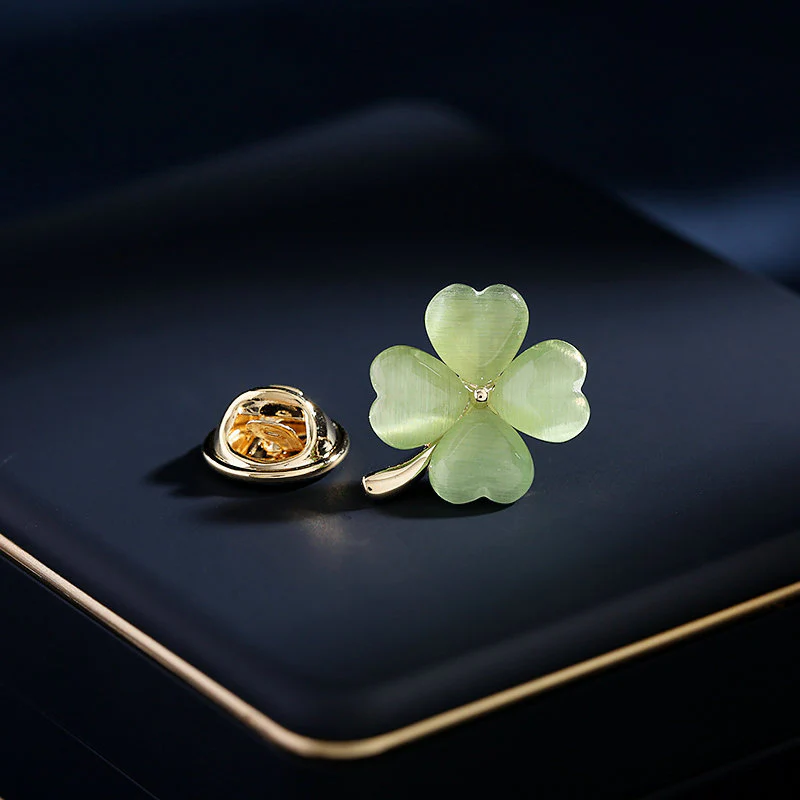 2025 Suit accessories fixed clothes waist multi-purpose lancet anti-light opal lucky grass brooch collar pin - Deanwangkt