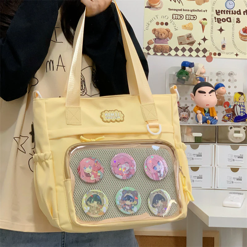 DEANWANGKT 2025 Japanese versatile high-value shoulder messenger bag ins college style soft girl bag student make-up bag pain bag - Deanwangkt