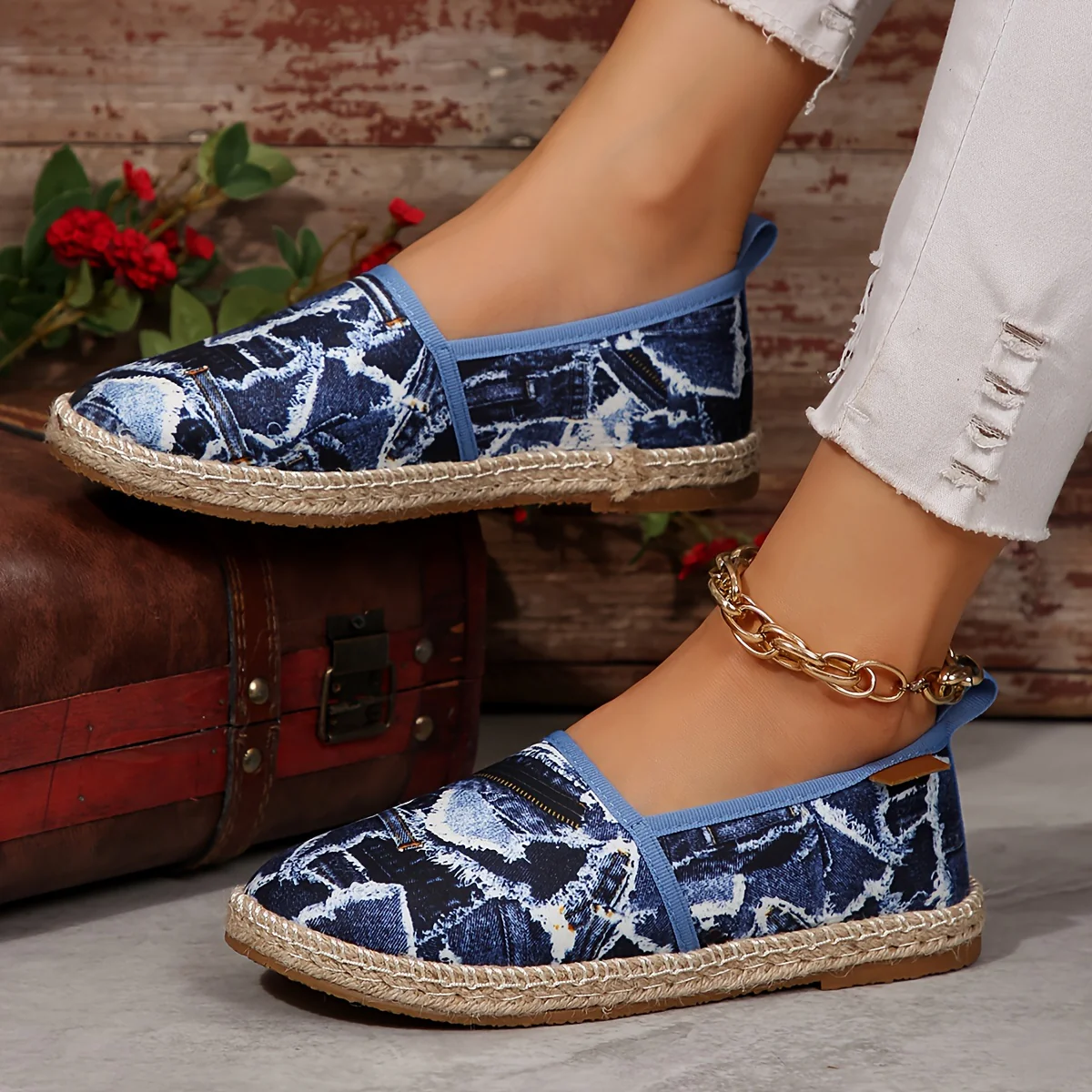 Womens Comfortable Canvas Slip-On Loafers - Lightweight, Breathable, and Flat Espadrille Shoes for Summer Walking - Fabric Inner, TPU Sole, and Plain Toe Design - Deanwangkt