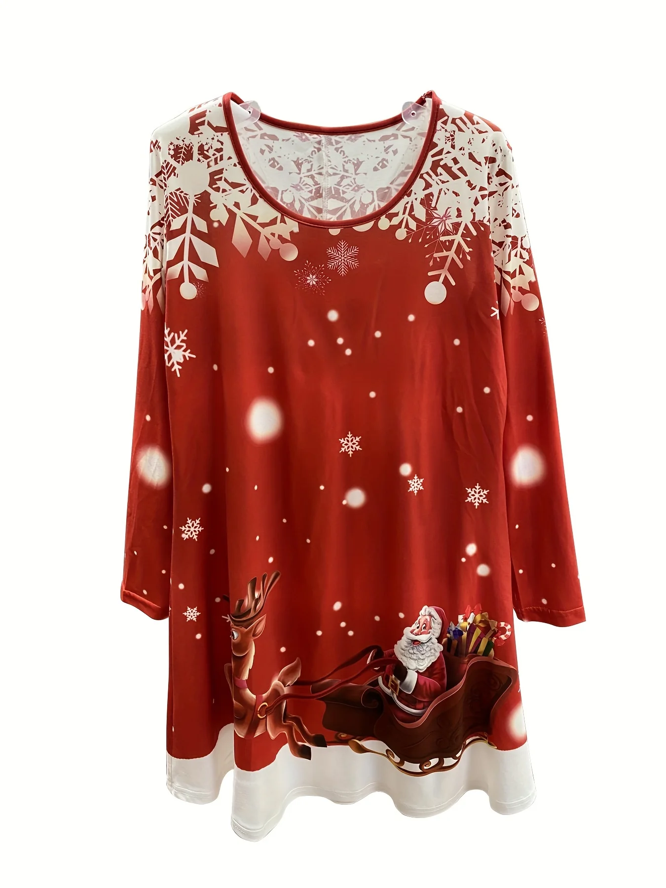 Girls' Festive Christmas Dress - Working Santa Pattern Round Neck Long Sleeve Dress for Holiday Season - Deanwangkt