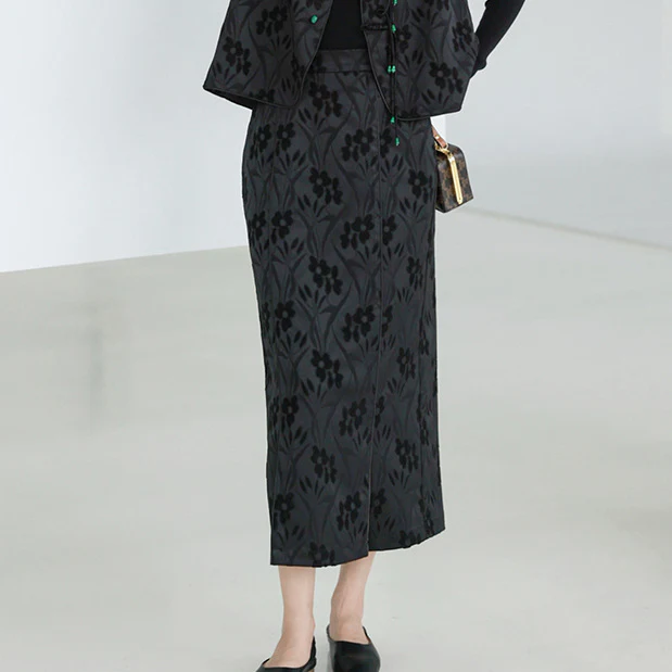 New Chinese suit, white retro stand-up collar horse skirt top, women's simple short shirt B0140 skirt suit - Deanwangkt