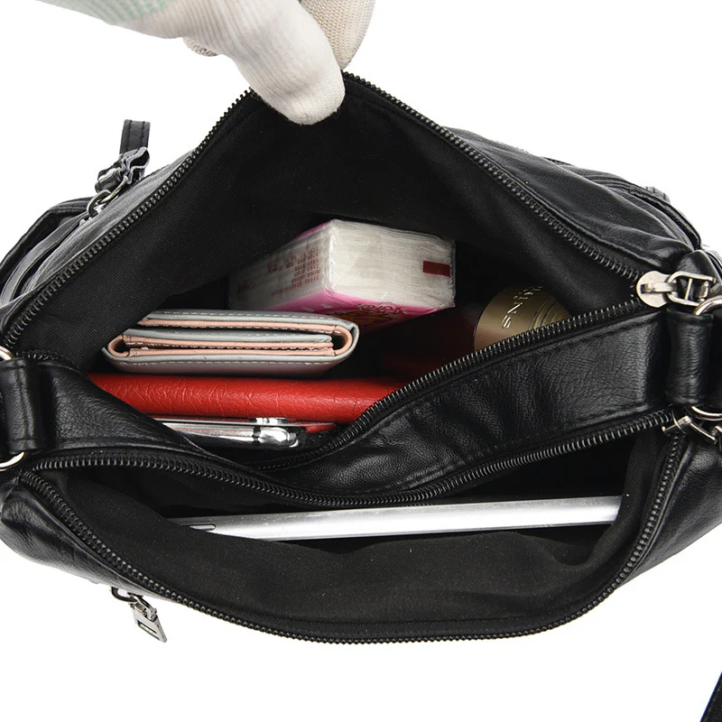 Foreign Trade New Washed Leather Women's Bag Korean Style Shoulder Bag Soft Leather Large Capacity Middle-Aged Women's Messenger Bag Cross-Border Supply - Deanwangkt