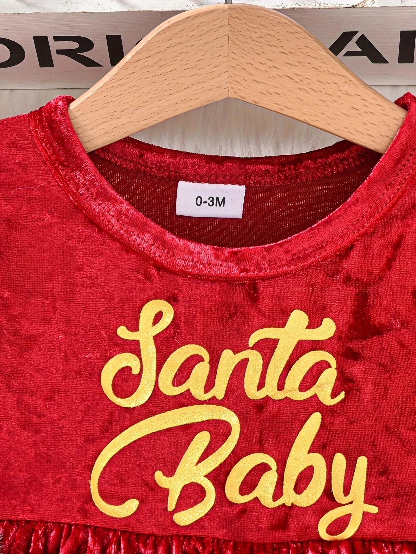 Baby's Christmas Style Fuzzy Trim Warm Long Sleeve Dress & Hat, Infant & Toddler Girl's Dress For Daily Wear/Holiday/Party, As Gift - Deanwangkt