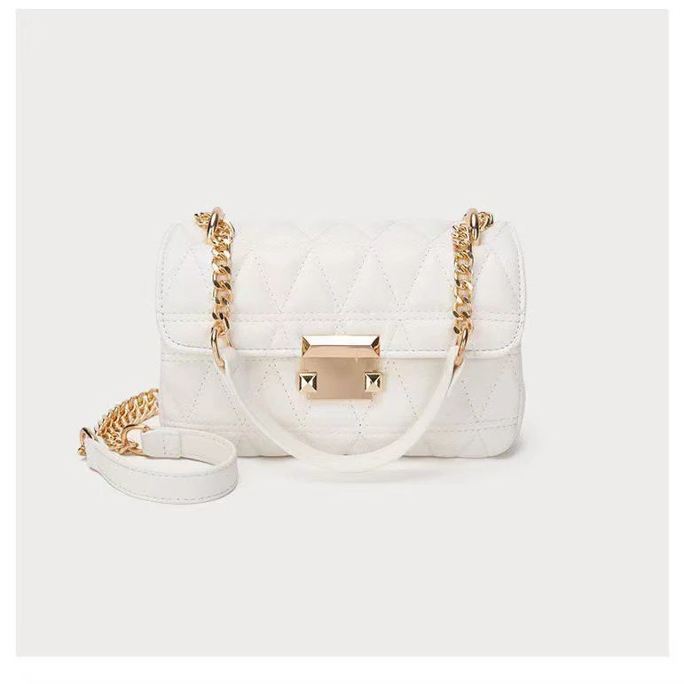 Classic Style Diamond Pattern Chain Bag Women's  New Fashion All-Match High Sense Internet Celebrity Shoulder Messenger Bag Small - Deanwangkt