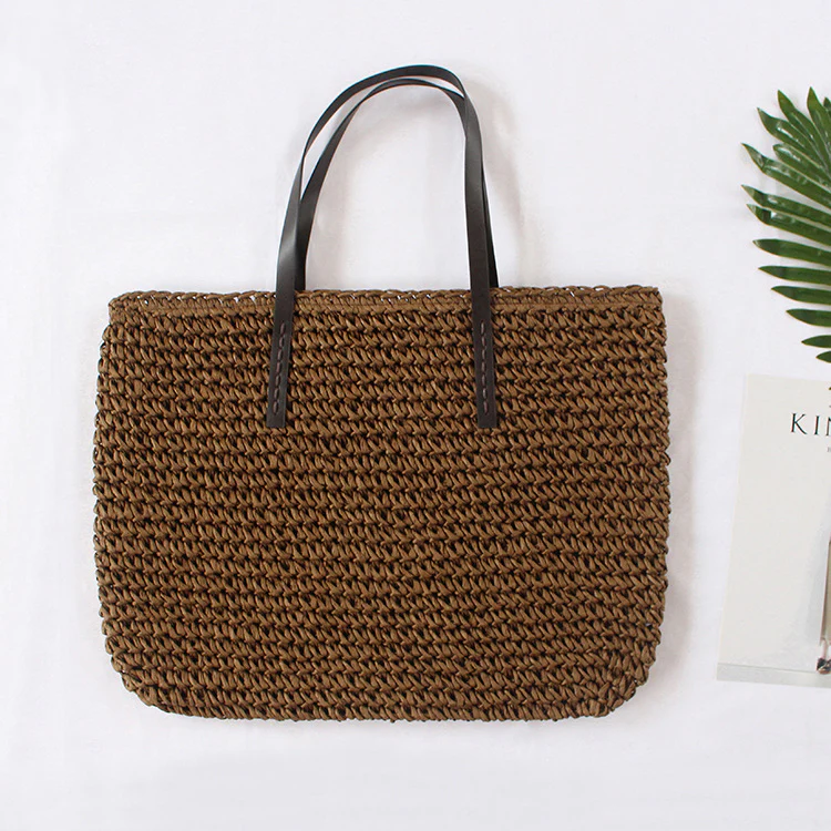 Straw Woven Bag New Beach Weaving Straw Bag Women's Shoulder Bag Japanese and Korean Simple Leisure Vacation Travel Fashion - Deanwangkt