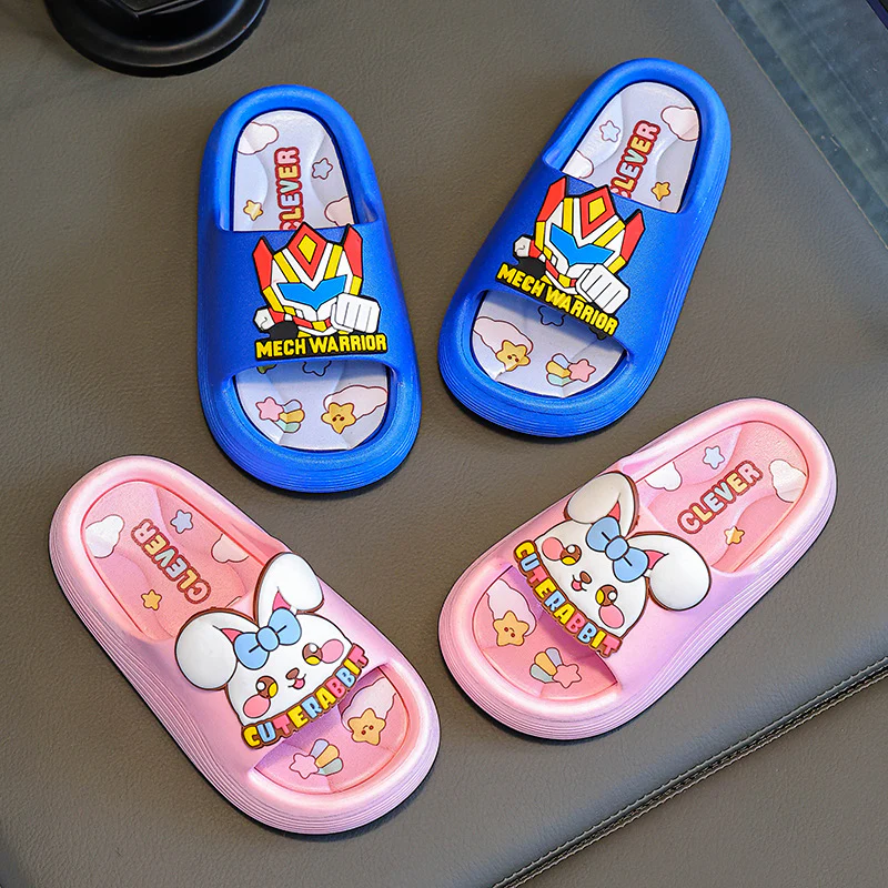 DEANWANGKT Factory Direct Sales New Creative Fun Children's Cartoon Slippers Baby Home Bathroom Word Slippers - Deanwangkt