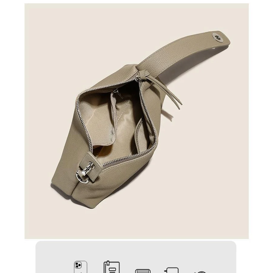 Women's Bag  New Women's Bag Lunch Box Bag First Layer Cowhide Niche Pillow Bag Shoulder Crossbody - Deanwangkt