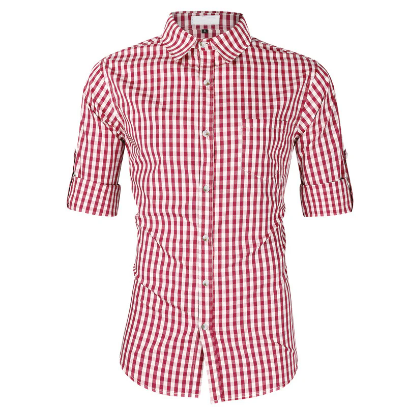 DEANWANGKT 2025 Germany Munich Oktoberfest Men's Shirt Slim Short Sleeve Long Sleeve Shirt  Popular Plaid - Deanwangkt