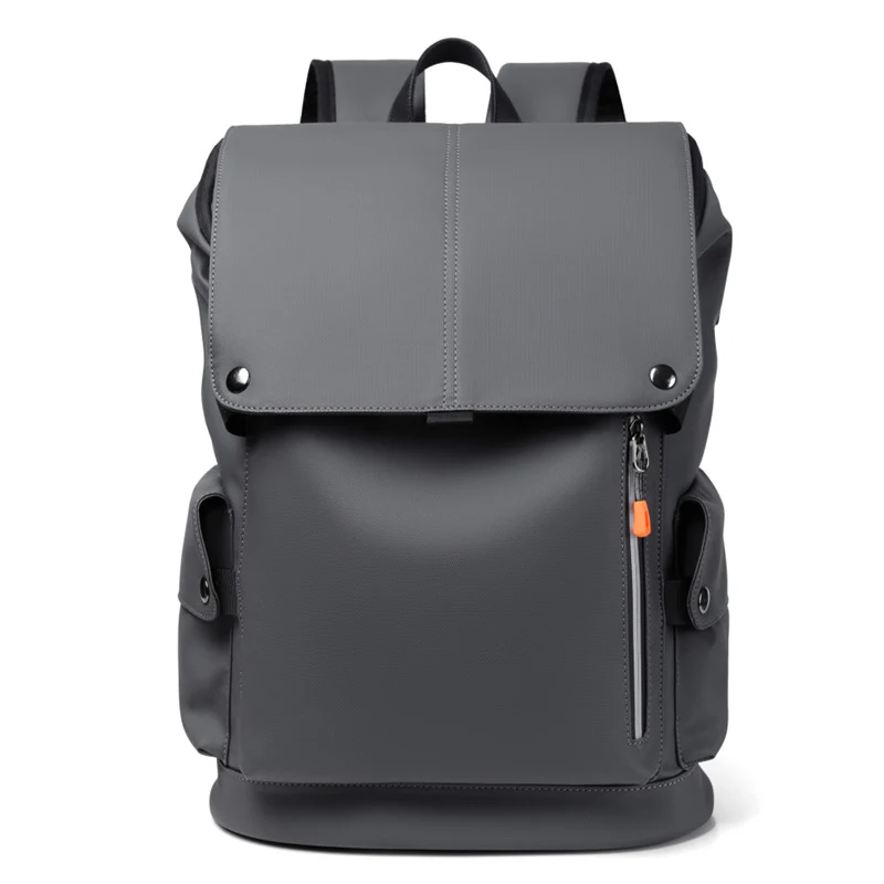 Leather Pu Backpack Trendy Cool Men's and Women's Backpack College Student Flip Schoolbag Multi-Functional Personalized Computer Backpack - Deanwangkt