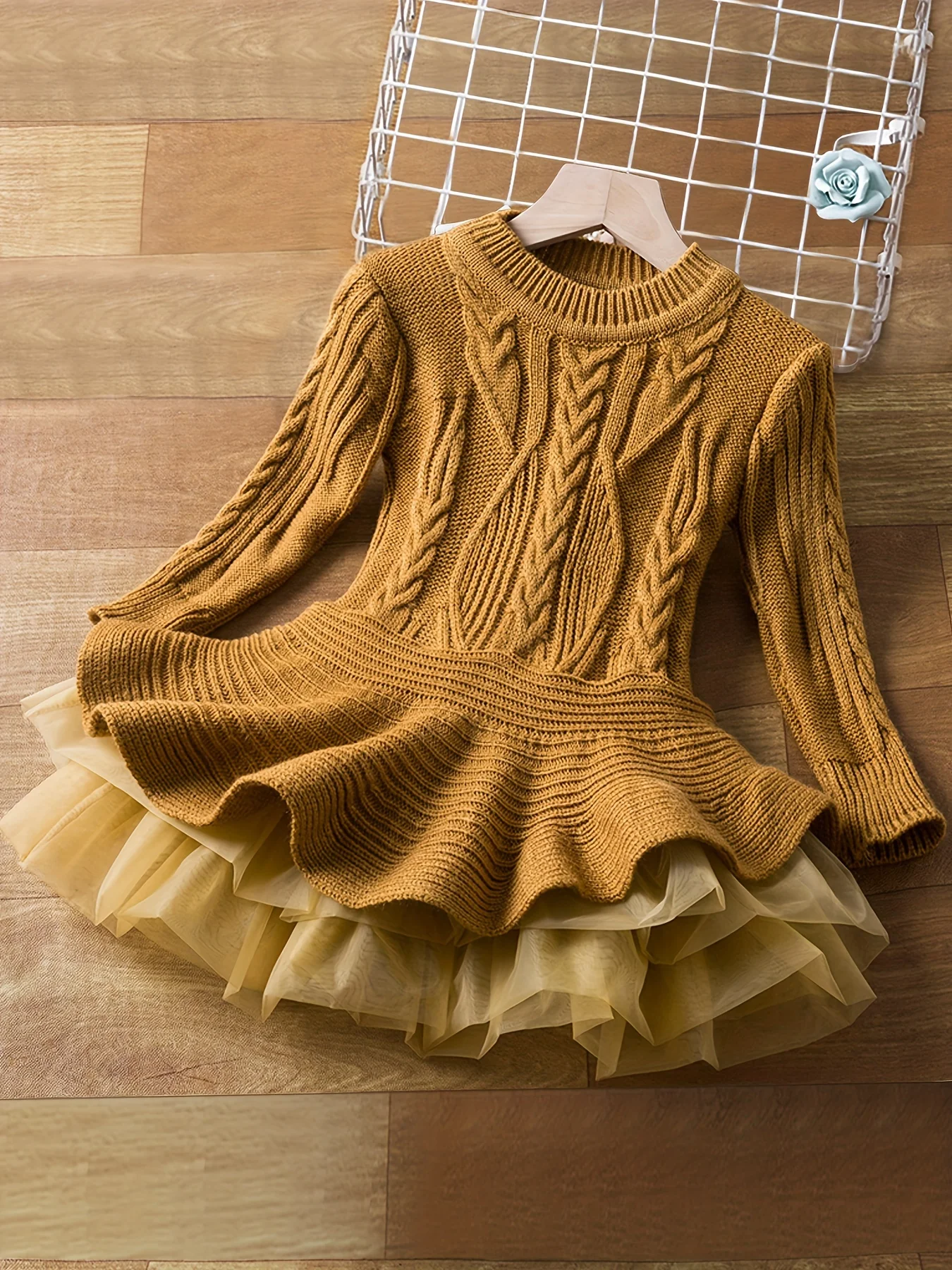 Tutu Princess Dress - Soft Mock Neck Long Sleeve Knit Solid Color Dress for Toddler Girls, Perfect for Christmas Party, Fall Season, and Special Occasions, Adorable Gift Idea - Deanwangkt