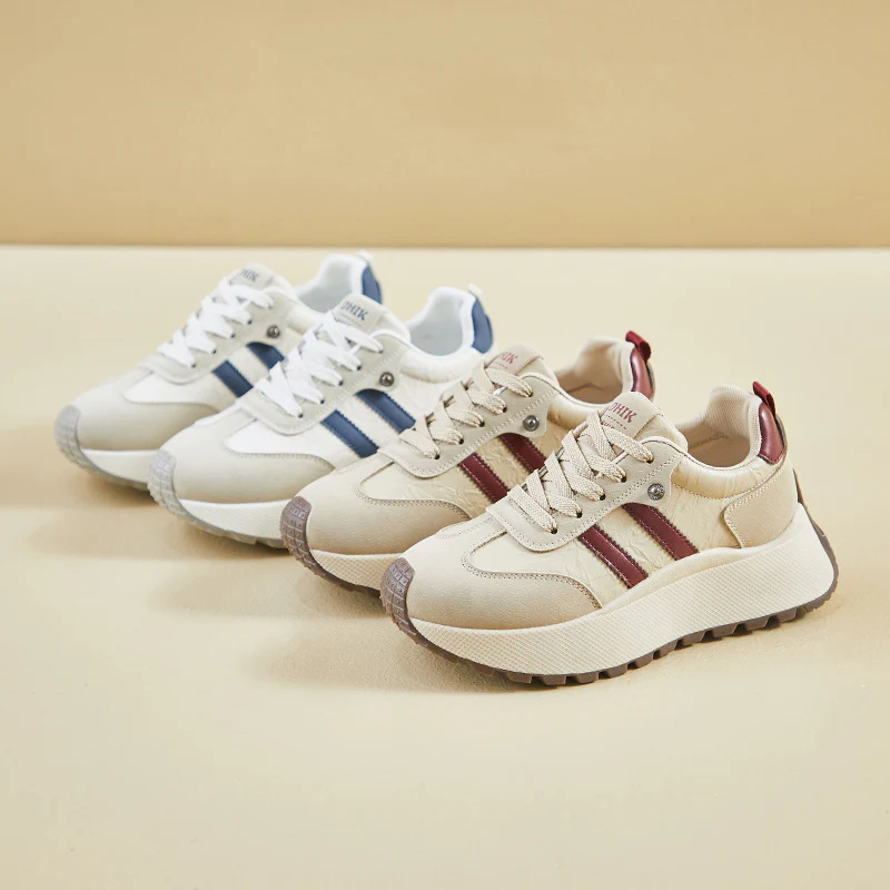 2025 ins Korean version of the new dad shoes girl  spring student sports running casual thick sole height increase street shot BN028 - Deanwangkt