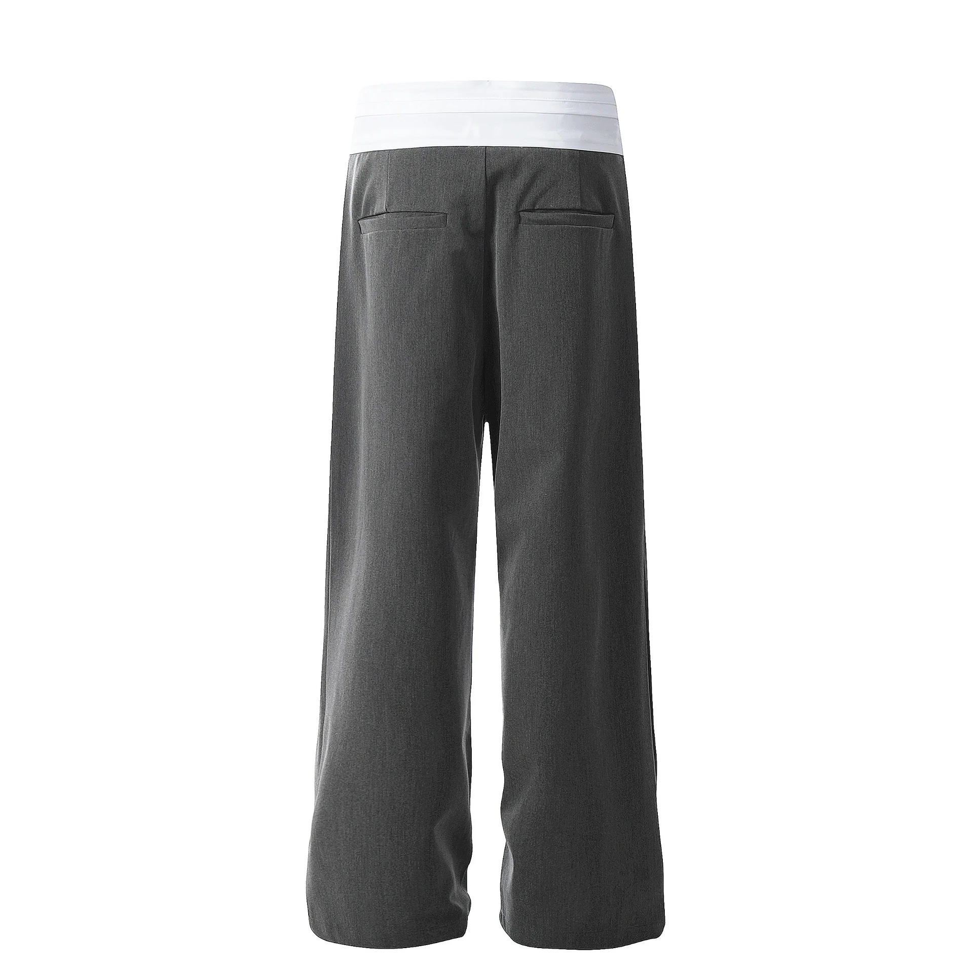 Man Kun C873-popular 2025n high street loose high-end splicing design high-waisted trousers men's and women's casual trousers - Deanwangkt