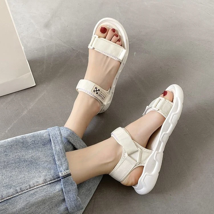 DEANWANGKT  Sports Clunky Sandals for Women  New Summer Fashion Student Casual Flat Fairy Style Ins Trendy Beach Shoes - Deanwangkt