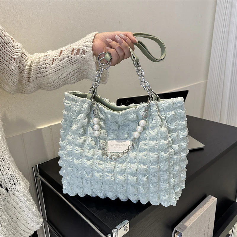 New Fashion Bubble Grid Portable Shoulder Large Capacity Tote Bag Women's Bag Support a Large Number of Wholesale Mixed Batch - Deanwangkt