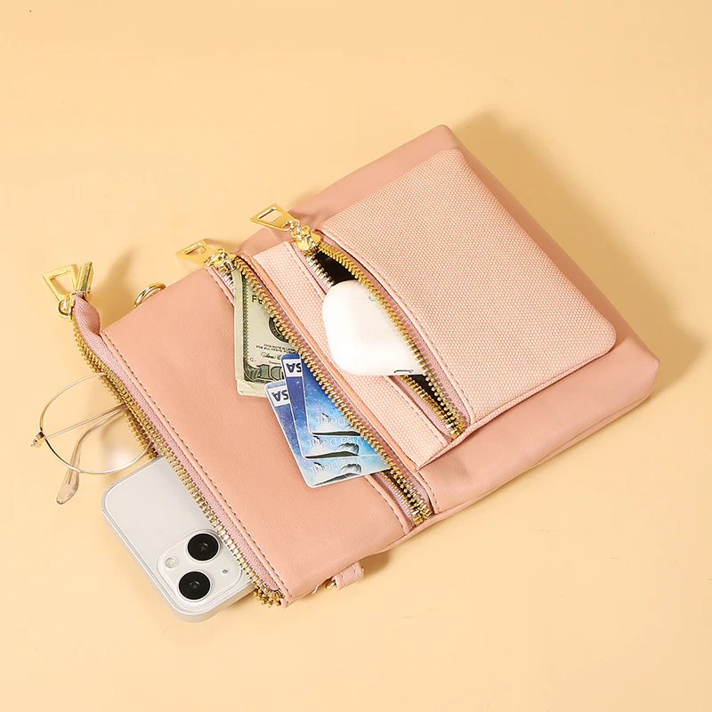 Lonny New Ladies Phone Bag Soft Leather Shoulder Crossbody Bag Korean Fashion Fashion Zipper Versatile Women's Bag - Deanwangkt