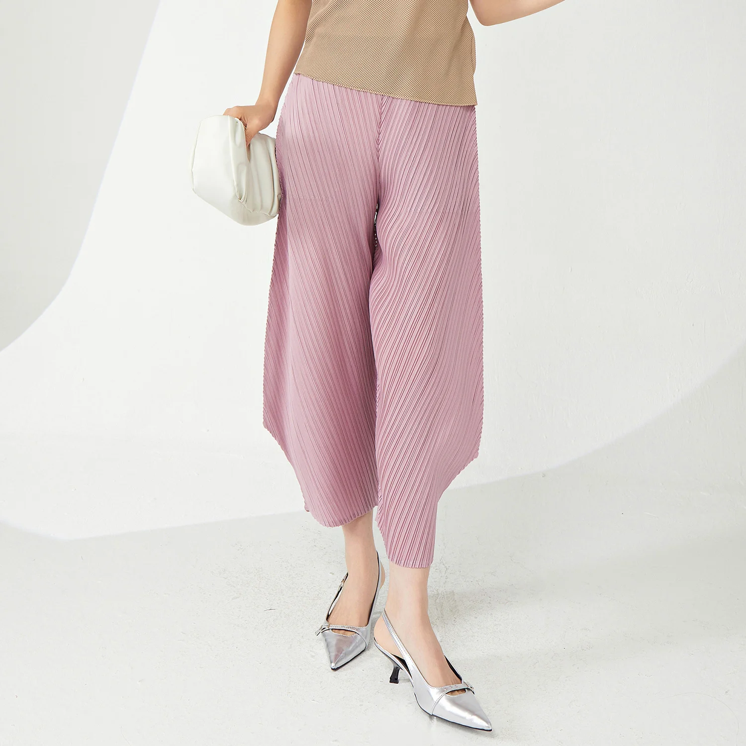 2025 Miyake Casual Pants Children's Personality Counter Loose Large Size Elastic Waist Nine-point Pants Fashion Versatile Harlan Pants - Deanwangkt