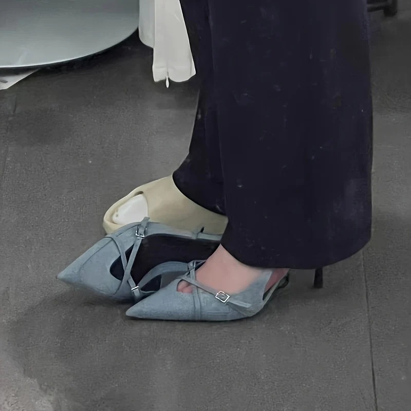 deanwangkt  Pointed Toe Women High Heels Shoes Designer Slingback Sandals Dress Pumps Shoes - Deanwangkt