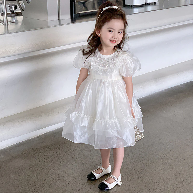 Girls Dress Summer New Western Style Baby Girls' Fashionable Birthday Dress Thin Children Puffy Princess Skirt - Deanwangkt