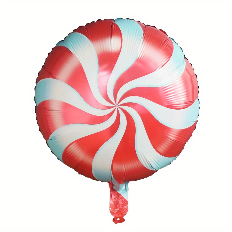 10-Piece Set of Red Candy Cane & Star Shaped Self-Sealing Aluminum Film Balloons for Christmas, Birthday, Wedding, New Year Celebrations - No Electricity Needed - Deanwangkt