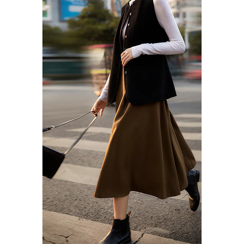 2025 Seasonal change,  high-waisted umbrella skirt, big swing skirt, spring new women's clothing, thin skirt, medium and long - Deanwangkt