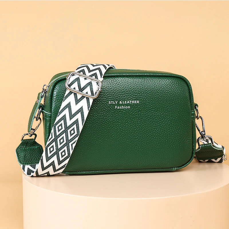 Genuine Leather Bag Spring Style Women's All-Match Shoulder Bag High-Grade First Layer Cowhide Small Square Bag Commuter Soft Bag Messenger Bag - Deanwangkt