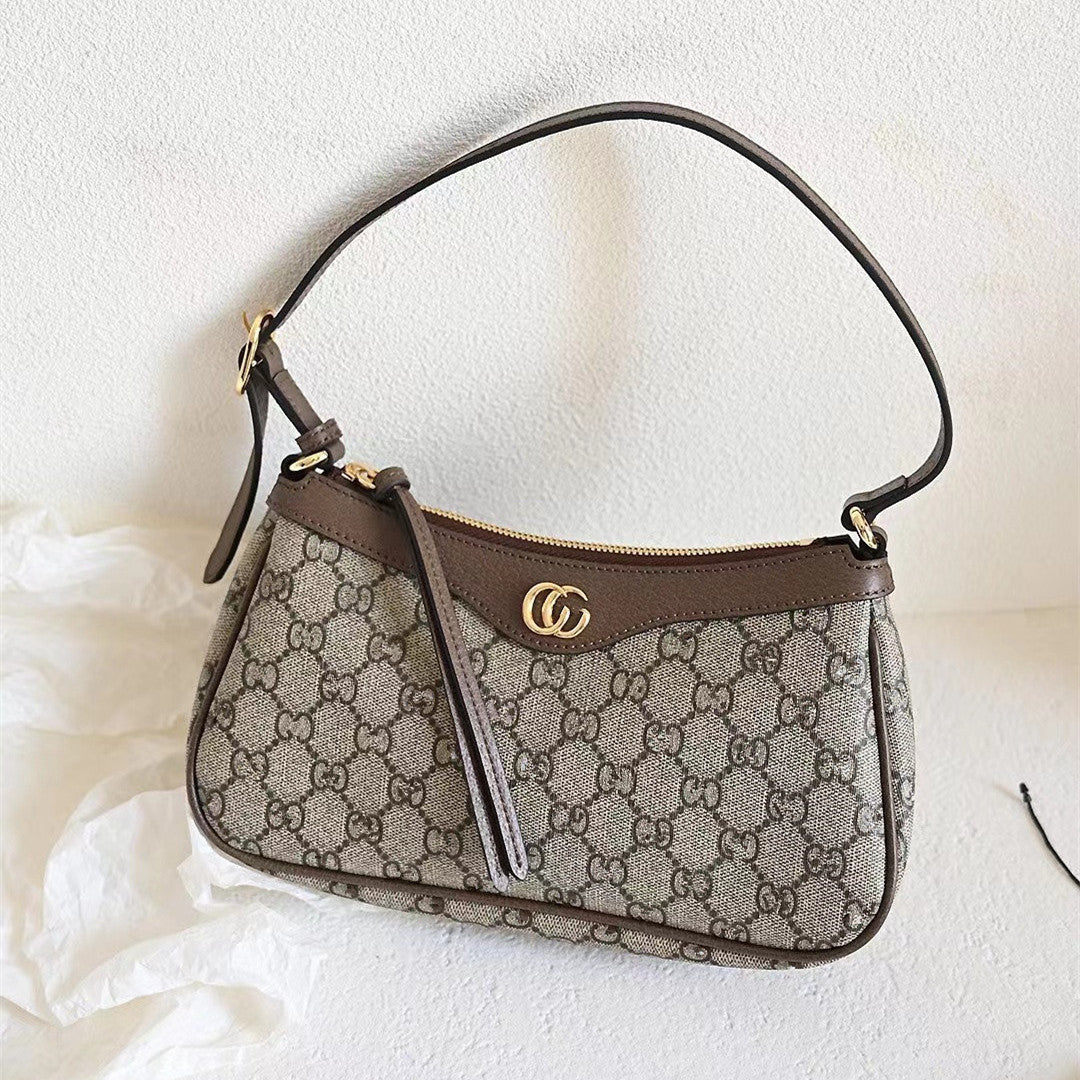 New Classic G Home Printing Underarm Bag Presbyopic Leather Women's One Shoulder Crossbody Bag Cowhide All-Match with Logo - Deanwangkt