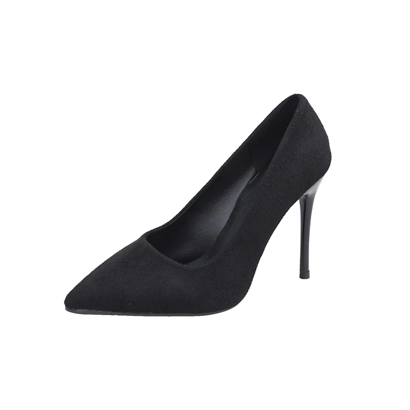 DEANWANGK  Spring and Autumn New Black High Heels Women Low-Cut Pointed-Toe Stilettos Sexy High Sense Classy Shoes - Deanwangkt