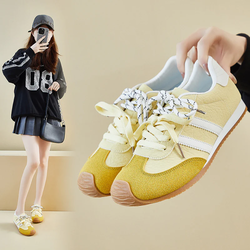 2025 ins Korean version of German training shoes, women's tide  spring height increase, new student running sports and leisure street shooting XFW1520 - Deanwangkt