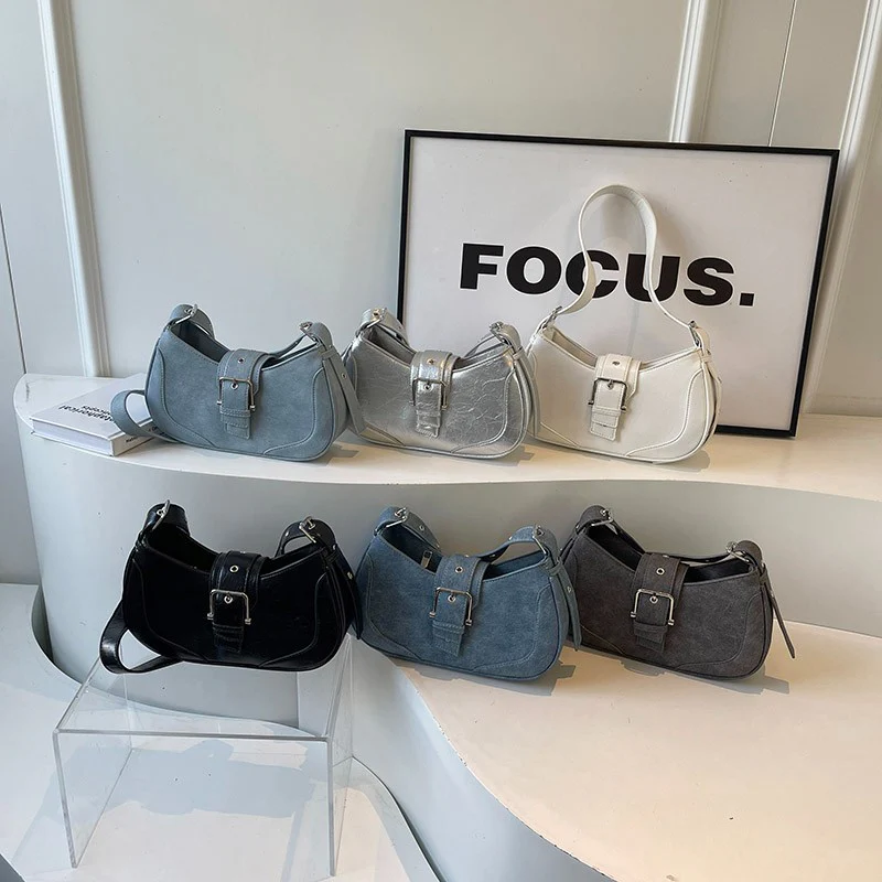 New Underarm Bag Minority Fashion Design Retro Bags Trendy One-Shoulder Crossbody Women Bag Crescent Underarm Bag - Deanwangkt