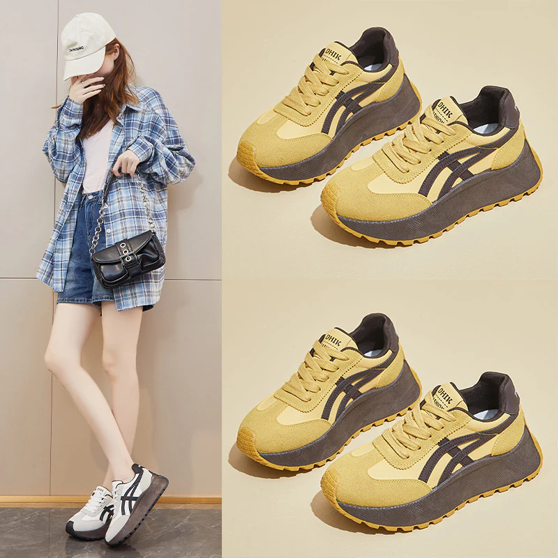 2025 ins Korean version of Forrest Gump shoes women's tide  spring new height increase student running sports casual shoes street shot BN021 - Deanwangkt