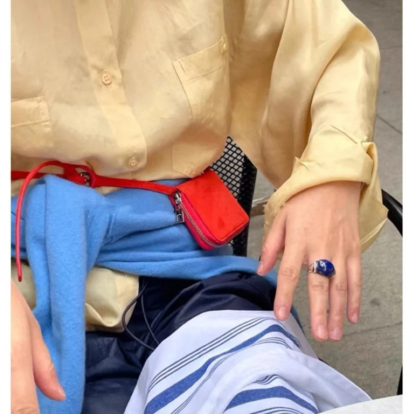 DEANWANGKT 2025 Korean niche design mini small bag Internet celebrity multi-color fashionable matching small card bag waist bag messenger bag women's bag - Deanwangkt